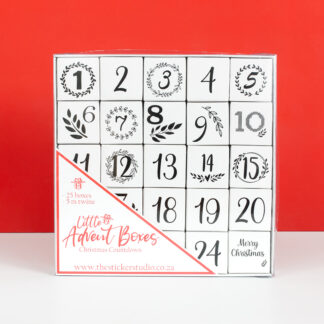 White advent box with print